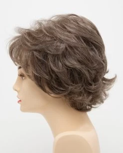Aubrey Wig By Envy | Mono Top | Human Hair Blend -Beautique Hair Shop AubreyLeftSide DarkGrey