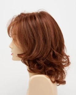 Danielle Wig By Envy | Mono Top | Human Hair | Synthetic Blend -Beautique Hair Shop DanielleLeftSide LighterRed