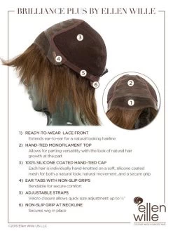 Brilliance Plus Wig By Ellen Wille | Mono Top -Beautique Hair Shop EWBRILLIA Cap Details