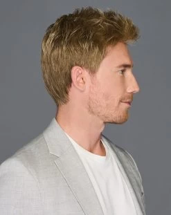 Dapper Men's Wig By HIM | Mono Crown 25 Dapper Men's Wig By HIM | Mono Crown -Beautique Hair Shop HIM Dapper Model Side2