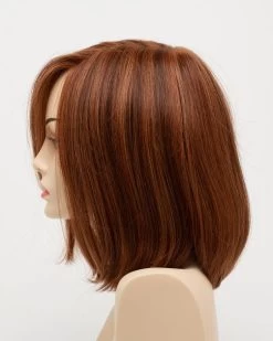 Lynsey Wig By Envy | Mono Top | Human Hair | Synthetic Blend -Beautique Hair Shop LynseyLeftSide LighterRed