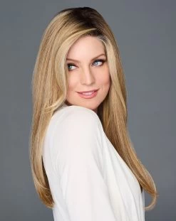 Top Billing 18" Topper By Raquel Welch | Mono Top -Beautique Hair Shop RW TopBilling18 Model Front3