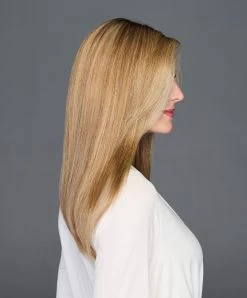 Top Billing 18" Topper By Raquel Welch | Mono Top -Beautique Hair Shop RW TopBilling18 Model Side2