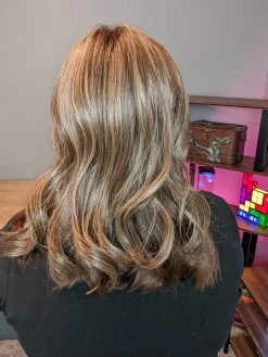 Crave The Wave Topper By Raquel Welch -Beautique Hair Shop RWCravetheWaveSSIcedCafeLatteBack