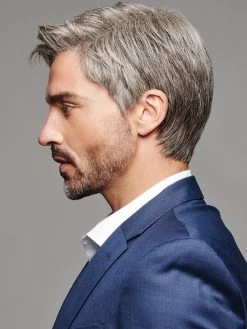 Reserved Men's Wig By HIM | Mono Crown -Beautique Hair Shop Reseved Side 1