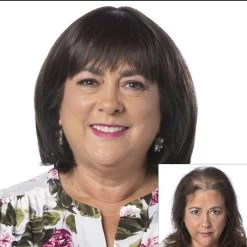 Total Topper By Toni Brattin | Heat Friendly Synthetic -Beautique Hair Shop TB TotalTopper Product FrontandBefore2