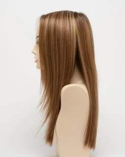 Veronica Wig By Envy | Mono Top | Human Hair | Synthetic Blend -Beautique Hair Shop VeronicaLeftSide GoldenNutmeg