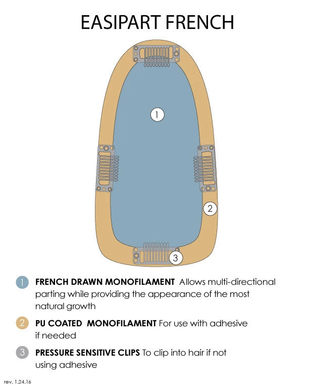 EasiPart Topper French 18" | Remy Human Hair | Renau Exclusive 6 EasiPart Topper French 18" | Remy Human Hair | Renau Exclusive - Image 4