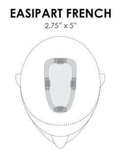 EasiPart Topper French 8" | Remy Human Hair -Beautique Hair Shop easipart french placement base dimension